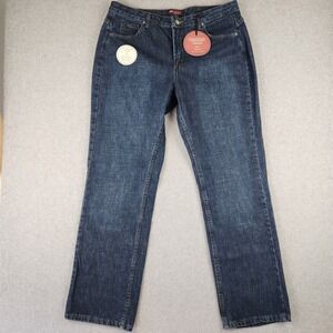 Lee Riveted Ultimate 5 Straight Leg Mid Rise Blue Wash Jeans Womens Size 16M